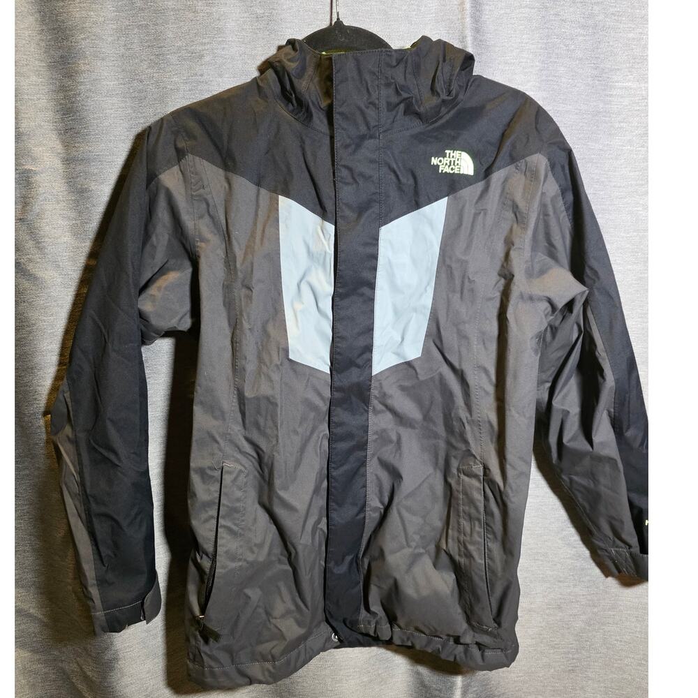 The NORTH FACE Hyvent Hooded 3 in 1 Jacket Youth Boys Sz L (14/16) Gray Black